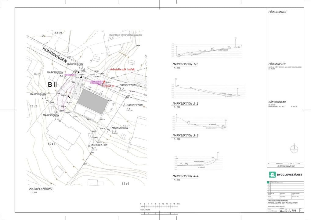 Markplanerings- och marksektionsritning exempel Markplanerings- och marksektionsritning exempel