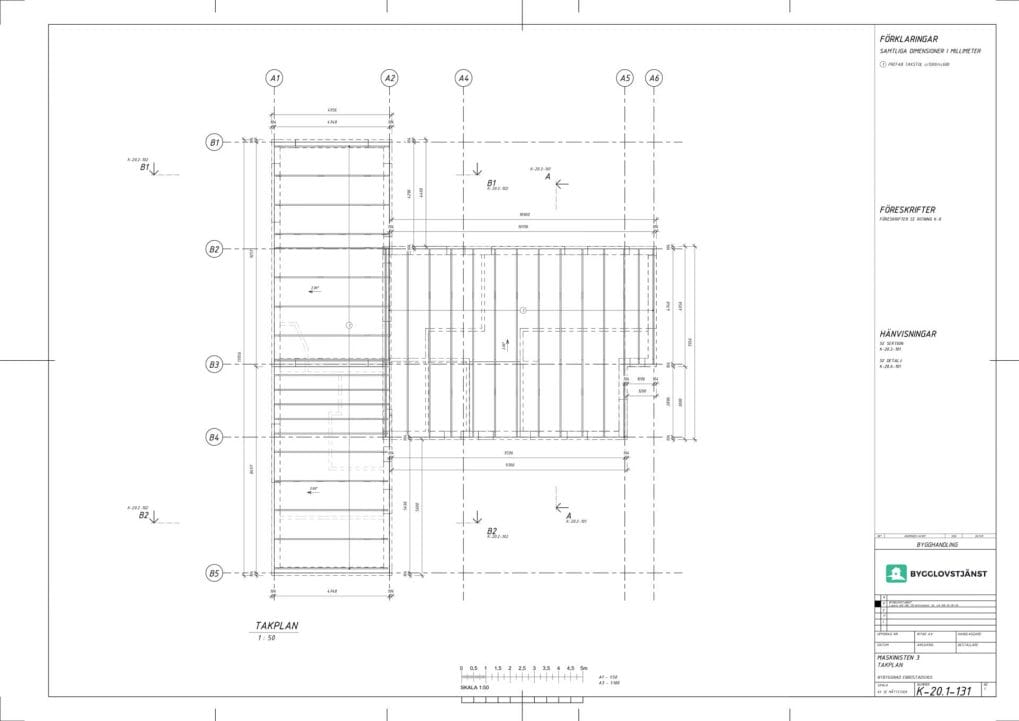Konstruktionsritningar takplan Konstruktionsritningar takplan