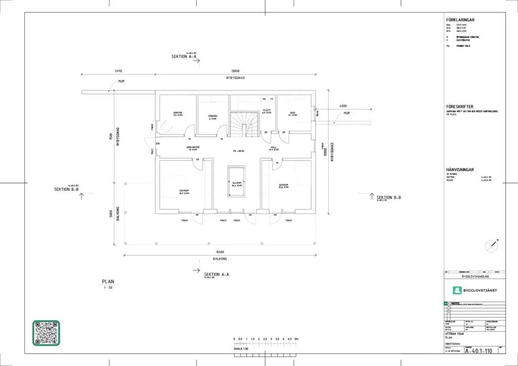 Planritning bygglovsritningar exempel