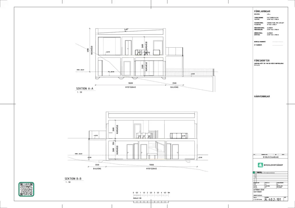 sektionsritning bygglovsritningar exempel