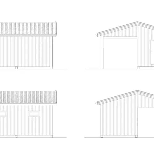 Wilhelm 5 Carport Wilhelm fasadritning