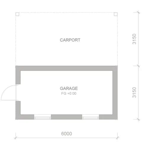 Carport Wilhelm planritning