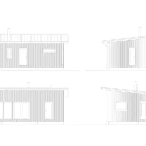 Axel 5 Fritidshus Axel fasadritning