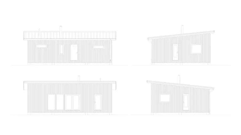 Fritidshus Axel fasadritning