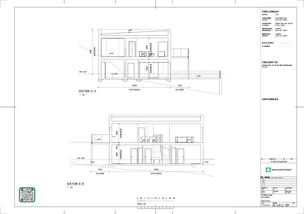 sektionsritning bygglovshandlingar exempel