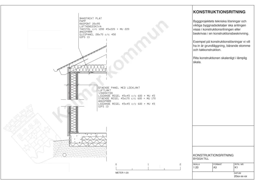 Exempel på konstruktionsritning