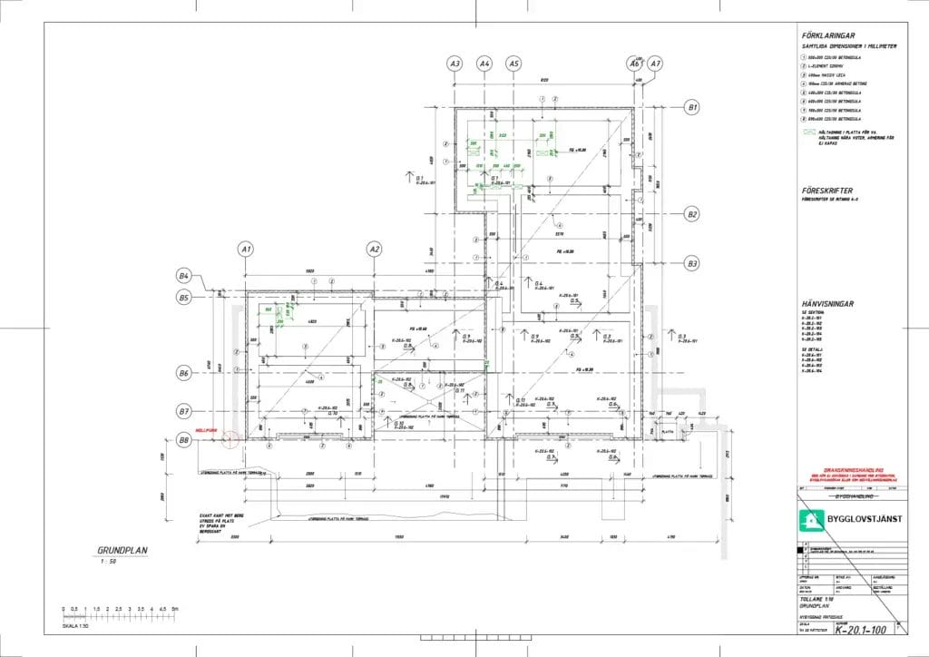 K-20.1-100 Konstruktionsritning Grundplan