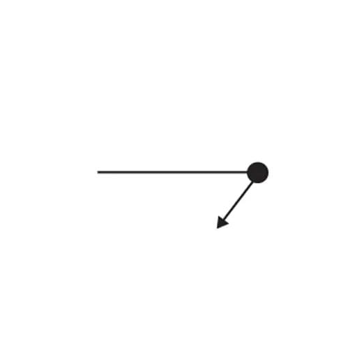 vertikal ledare ned symbol